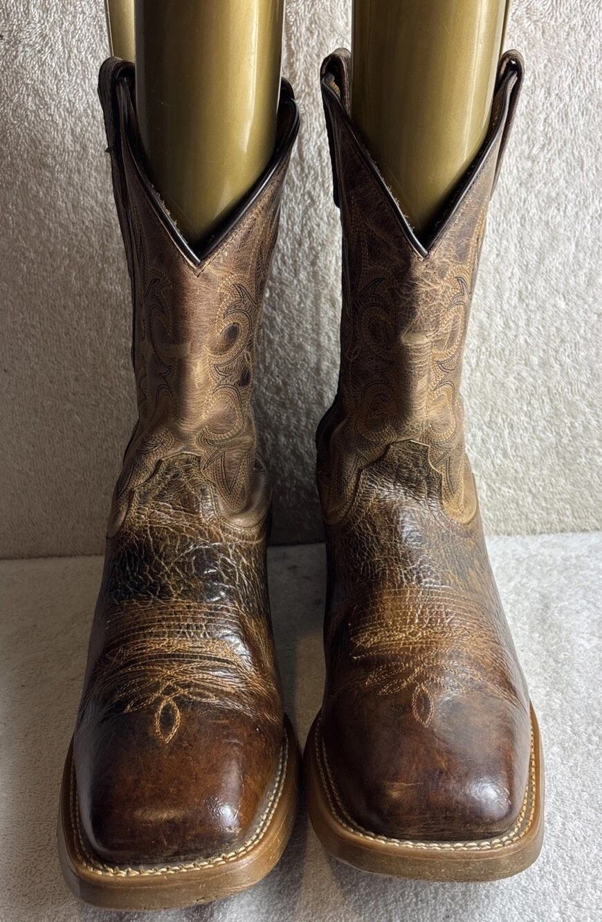 Laredo Durant Graphic Square Toe Pull On Cowboy Mens Brown Boots Size 12 D